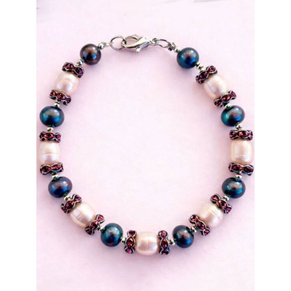 Vintage Pearl and Crystal Roundel bracelet
